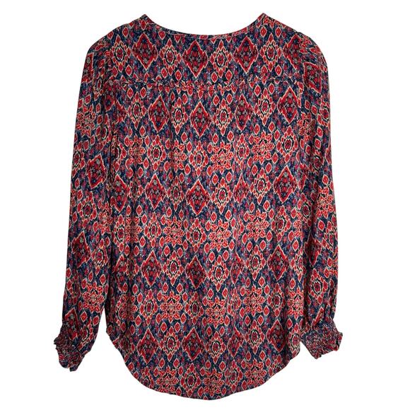 BeachLunchLounge Abstract Print Flowy Long Sleeve Blouse Small - Picture 4 of 6